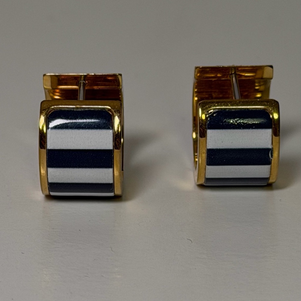 Kate Spade Gold and Black Striped Earrings